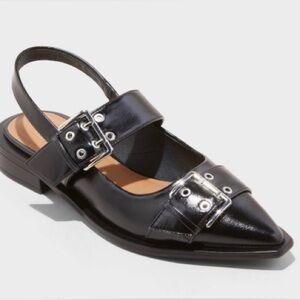 Wild Fable Women's Peyton Double Buckle Slingback Flats with Memory Foam 6.5 new